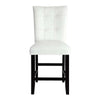 Nok 25 Inch Counter Chair Set of 2 Button Tufted Back White Black By Casagear Home BM296875