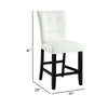 Nok 25 Inch Counter Chair Set of 2 Button Tufted Back White Black By Casagear Home BM296875