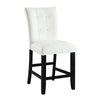 Nok 25 Inch Counter Chair, Set of 2, Button Tufted Back, White, Black  By Casagear Home