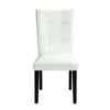 Nok Wood Dining Chairs Set of 2 Button Tufted Back White Black By Casagear Home BM296877