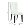 Nok Wood Dining Chairs Set of 2 Button Tufted Back White Black By Casagear Home BM296877