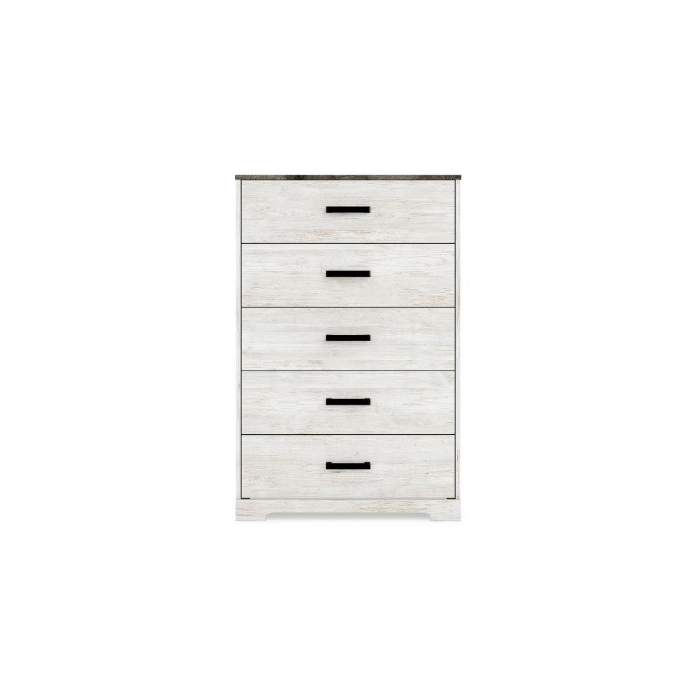 Wisp 46 Inch Tall Dresser Chest 5 Drawers Rustic Smooth White Finish By Casagear Home BM296889