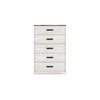 Wisp 46 Inch Tall Dresser Chest 5 Drawers Rustic Smooth White Finish By Casagear Home BM296889