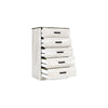 Wisp 46 Inch Tall Dresser Chest 5 Drawers Rustic Smooth White Finish By Casagear Home BM296889