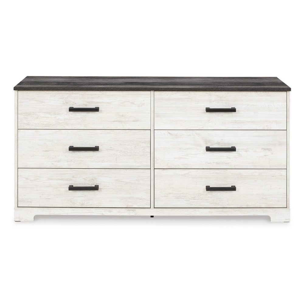 Wisp 59 Inch Wood Dresser 6 Gliding Drawers Rustic Crisp White Finish By Casagear Home BM296921