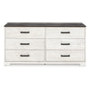 Wisp 59 Inch Wood Dresser 6 Gliding Drawers Rustic Crisp White Finish By Casagear Home BM296921