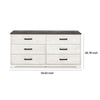 Wisp 59 Inch Wood Dresser 6 Gliding Drawers Rustic Crisp White Finish By Casagear Home BM296921