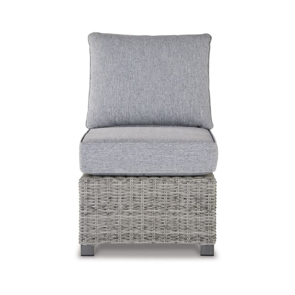 24 Inch Outdoor Accent Chair Gray Cushions and All Weather Resin Wicker By Casagear Home BM296963