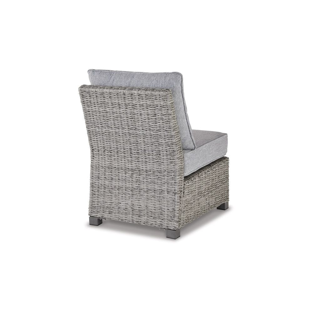 24 Inch Outdoor Accent Chair Gray Cushions and All Weather Resin Wicker By Casagear Home BM296963