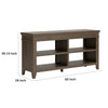 Vells 60 Inch Credenza Table 2 Adjustable Shelves Brushed Grayish Brown By Casagear Home BM296974