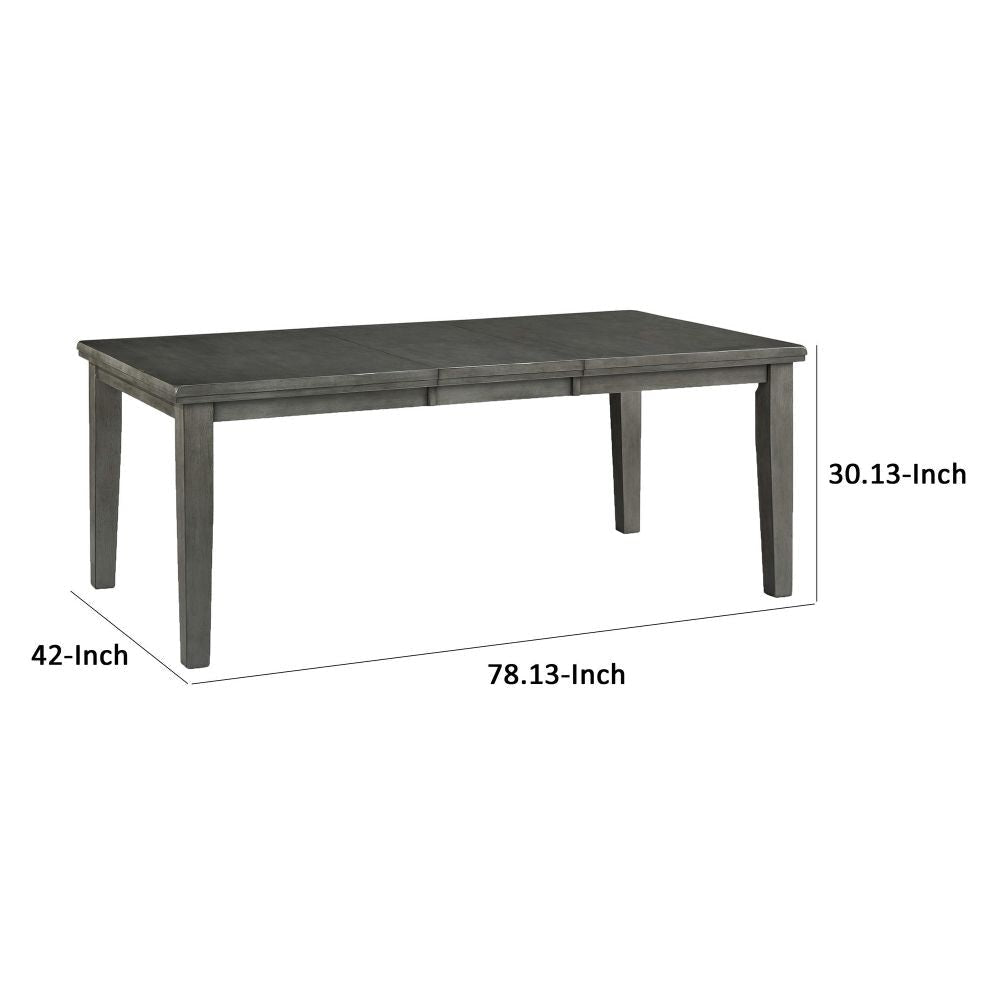 Elin 60-78 Inch Extendable Modern Dining Table Sturdy Distressed Gray Wood By Casagear Home BM296990