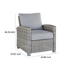 Dune 24 Inch Lounge Chair Outdoor Gray Resin Wicker Polyester Upholstery By Casagear Home BM296992