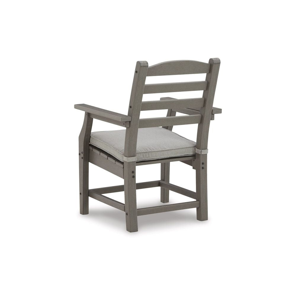 Clio 25 Inch Outdoor Arm Chair Set of 2 Gray Frame Polyester Fabric By Casagear Home BM296995