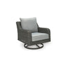 Asp 32 Inch Swivel Outdoor Lounge Chair Aluminum Frame Gray Upholstery By Casagear Home BM297012