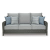 Asp 80 Inch Outdoor Resin Wicker Sofa Aluminum Frame Soft Gray Polyester By Casagear Home BM297046