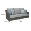 Asp 80 Inch Outdoor Resin Wicker Sofa Aluminum Frame Soft Gray Polyester By Casagear Home BM297046