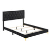 Lif Platform King Size Bed Panel Tufted Headboard Gold Black Velvet By Casagear Home BM297256