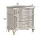 Inz 32 Inch 3 Drawer Nightstand Elegant Trim Details Silver Finish By Casagear Home BM297261