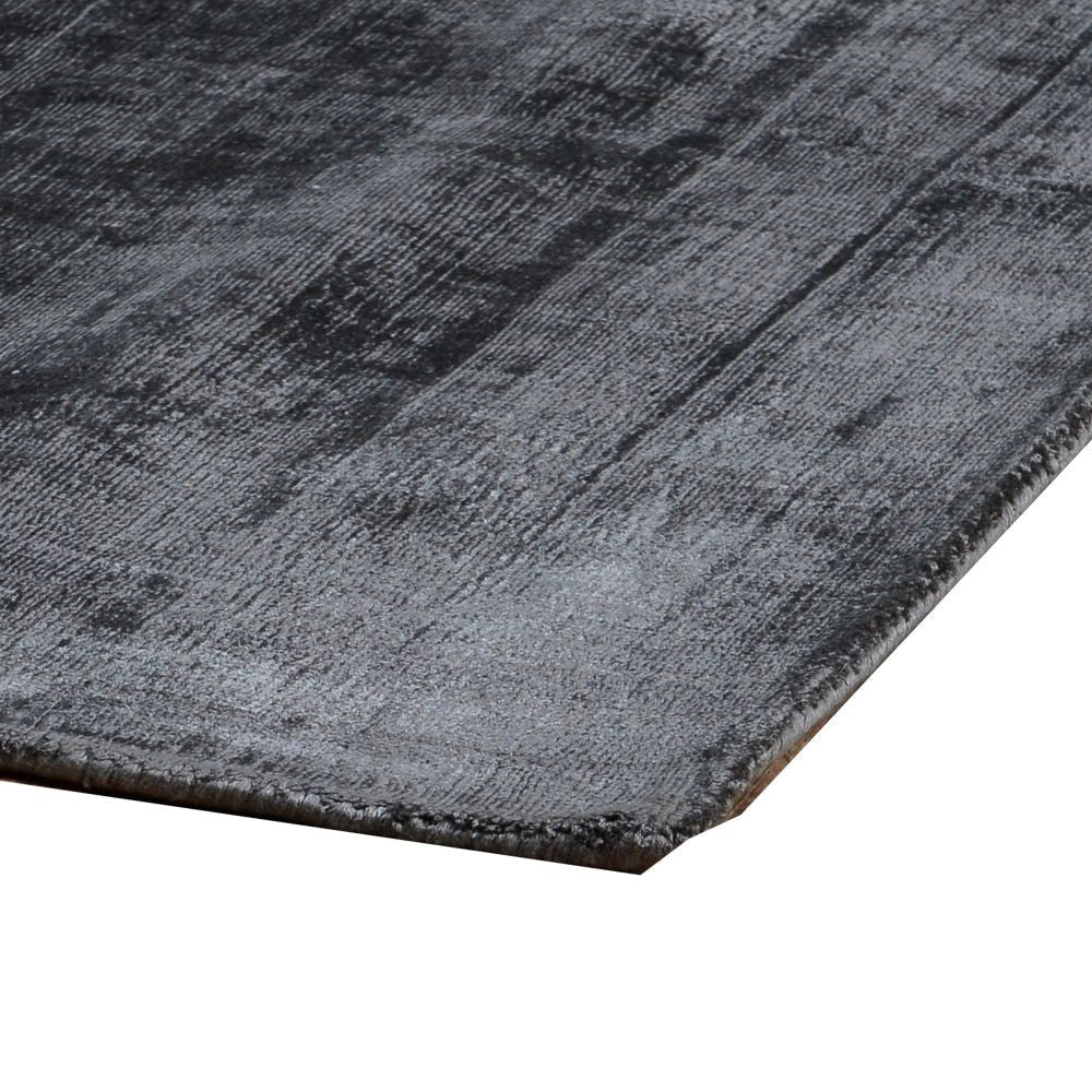 Arlo 2 x 3 Area Rug Charcoal Gray Viscose Handcrafted Non Reversible By Casagear Home BM297393