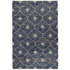 Axel 8 x 10 Area Rug, Handwoven Blue Ikat Teardrop Design, Cotton and Jute By Casagear Home