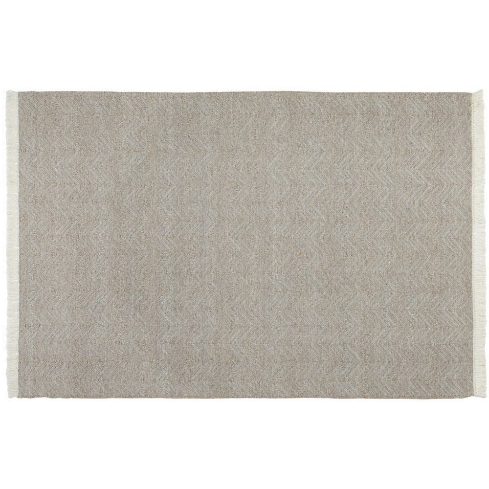 Lusia 2 x 3 Area Rug Handwoven Soft Fringes Herringbone Light Gray By Casagear Home BM297440