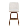 Lia 30 Swivel Barstool Chair Brown Rubberwood Frame Soft Beige Polyester By Casagear Home BM298905