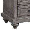 Demi 29 Inch Wood Nighstand with 3 Drawers Metal Bar Handles Oak Gray By Casagear Home BM298949