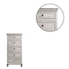 Zea 50 Inch Wood Tall Dresser Chest 5 Drawers with Black Metal Knobs Gray By Casagear Home BM298957