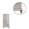 Zea 50 Inch Wood Tall Dresser Chest 5 Drawers with Black Metal Knobs Gray By Casagear Home BM298957