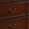 Miri 59 Inch 8 Drawer Dresser Brass Carved Trim Accents Cherry Oak Brown By Casagear Home BM298962