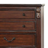 Miri 51 Inch 6 Drawer Tall Dresser Chest Brass Carved Cherry Oak Brown By Casagear Home BM298963