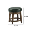 Drue 18 Inch Set of 2 Swivel Stools Nailhead Trim Green Faux Leather By Casagear Home BM298972