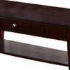 Jett 48 Inch Wood Coffee Table with 1 Drawer Bottom Shelf Cherry Brown By Casagear Home BM298975