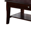 Jett 48 Inch Wood Coffee Table with 1 Drawer Bottom Shelf Cherry Brown By Casagear Home BM298975