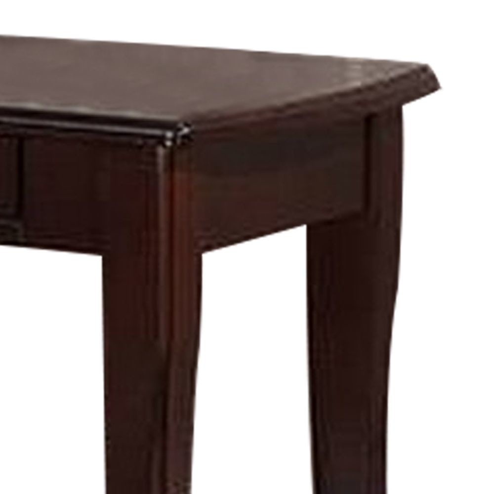 Jett 24 Inch Wood End Table with 1 Drawer Bottom Shelf Cherry Brown By Casagear Home BM298976