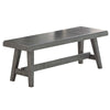 Alix 54 Inch Elegant Wood Dining Bench with Tapered Legs, Distressed Gray By Casagear Home