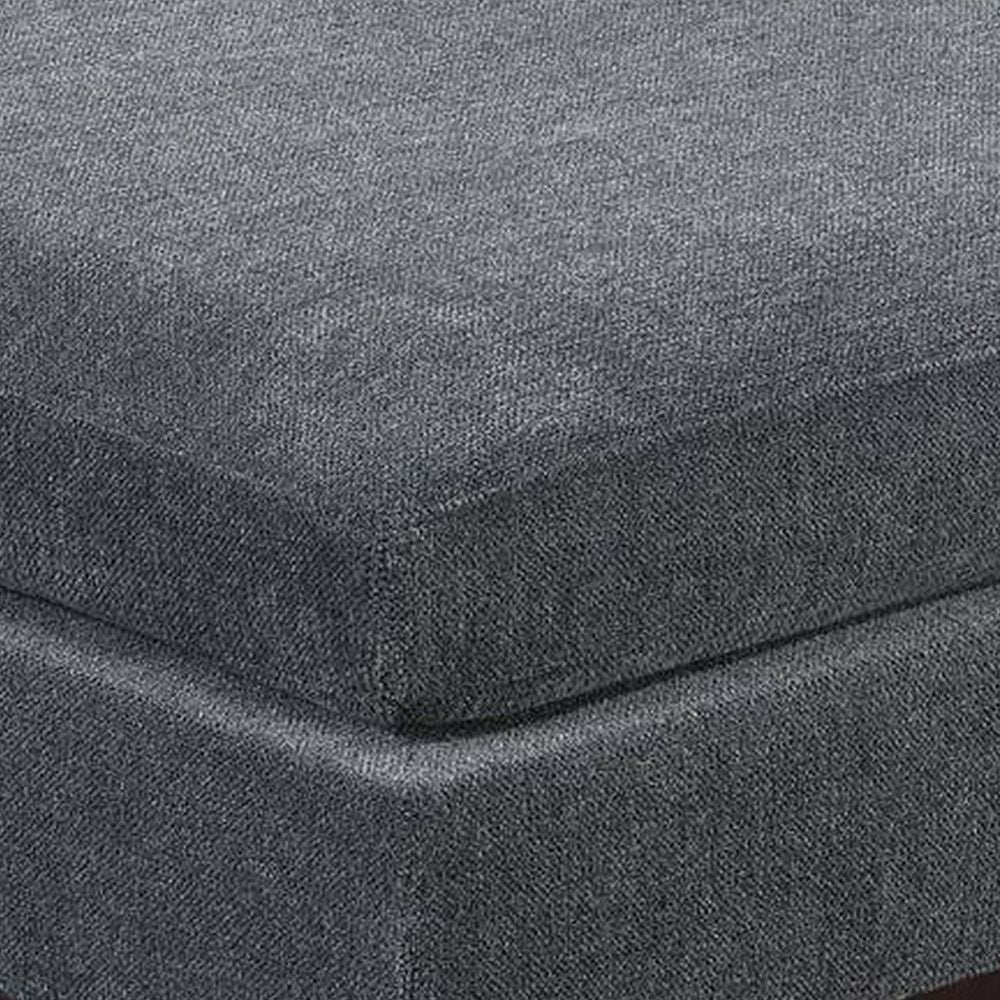 37 Inch Modern Square Ottoman with Foam Seating Gray Chenille Fabric By Casagear Home BM298986