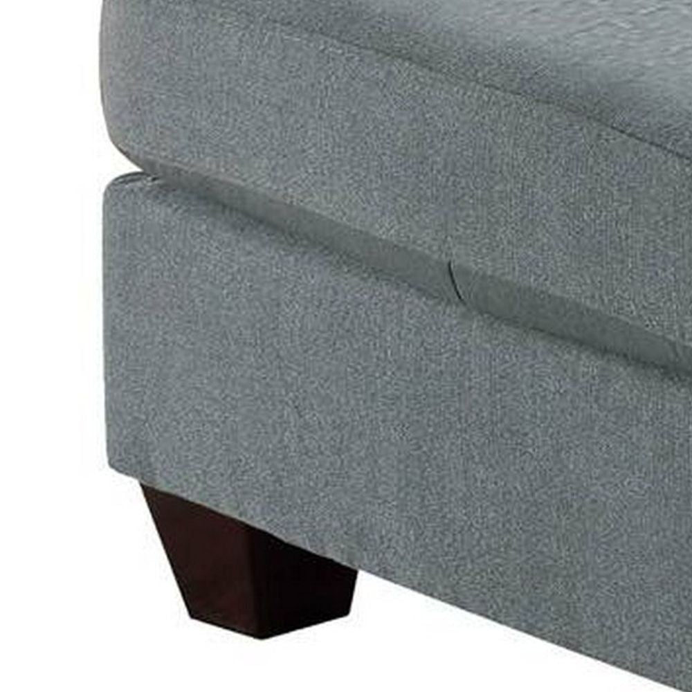 32 Inch Modern Square Ottoman with Plush Foam Seating Gray Linen Fabric By Casagear Home BM298987