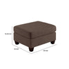 32 Inch Modern Square Ottoman with Foam Seating Coffee Brown Linen Fabric By Casagear Home BM298988