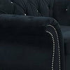 Rima 51 Inch Classic Accent Chair Velvet Upholstery Rolled Arms Black By Casagear Home BM298991