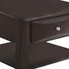 24 Inch Classic Square End Table Single Drawer Bottom Shelf Brown Wood By Casagear Home BM299002