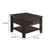 24 Inch Classic Square End Table Single Drawer Bottom Shelf Brown Wood By Casagear Home BM299002