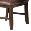 Maci 25 Inch Dining Chair Set of 2 Nailhead Trim Faux Leather Brown By Casagear Home BM299006