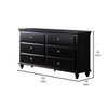 Umi 58 Inch Wide 6 Drawer Dresser Molded Details Bun Legs Dark Brown By Casagear Home BM299014