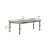 Kipp 72 Inch Rectangular Dining Table Floral Carved Turned Legs Champagne By Casagear Home BM299025