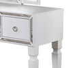 Thuy 60 Inch Vanity Desk Set Upholstered Stool Trifold Mirror White By Casagear Home BM299057