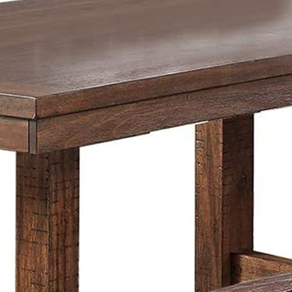 68 Inch Rectangular Dining Table Classic Trestle Base Brown Grain Wood By Casagear Home BM299067