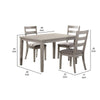 5 Piece Dining Set Rectangular Table 4 Chairs Padded Seating Light Gray By Casagear Home BM299073