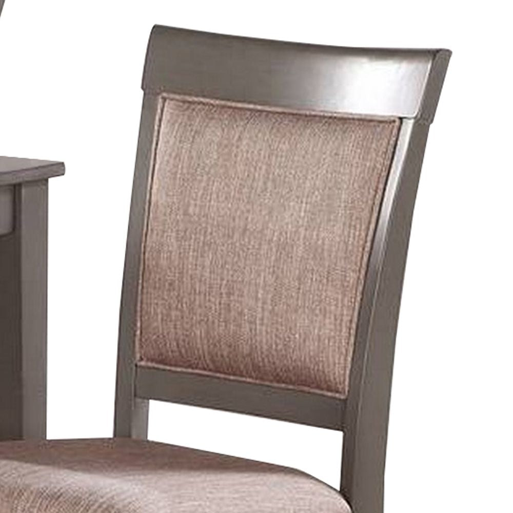 5 Piece Dining Set Rectangular Table 4 Chairs Padded Seats Taupe Gray By Casagear Home BM299076