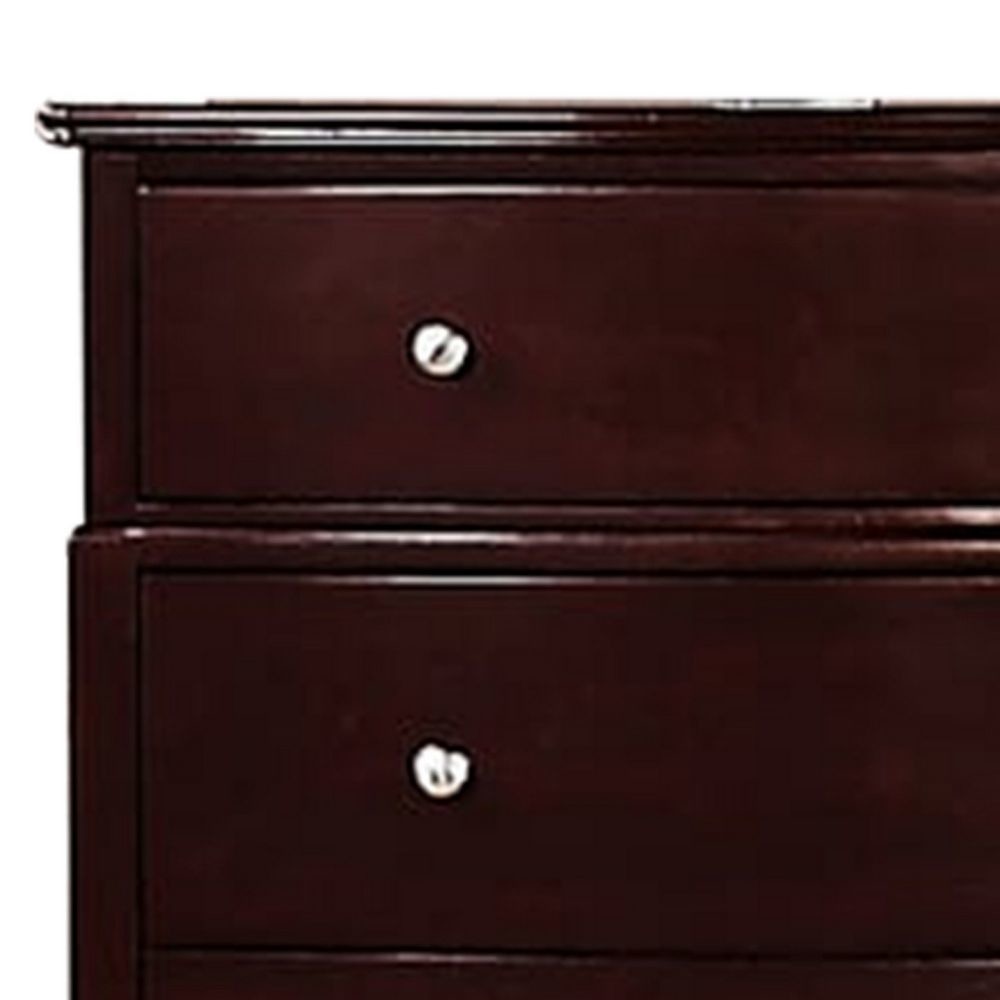 54 Inch Tall 5 Drawer Dresser Chest Tapered Legs Rich Classic Brown Wood By Casagear Home BM299084